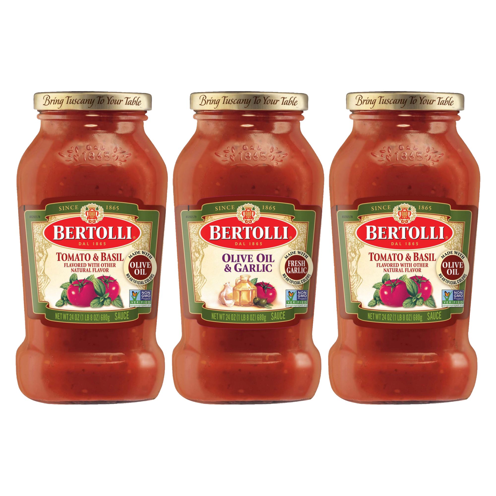 Bertolli Organic Olive Oil Basil Fresh Garlic Sauce 3 ct. BJ s