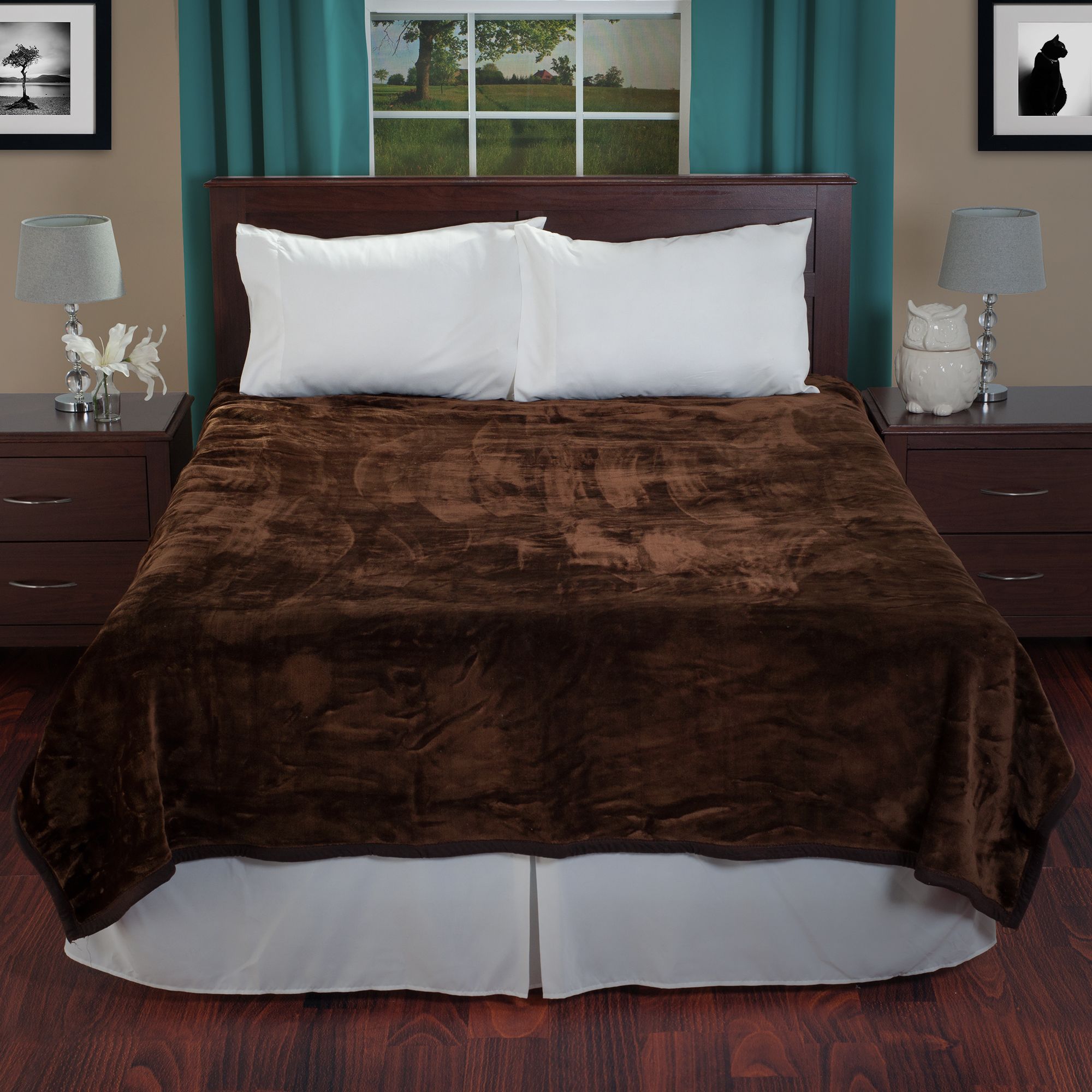 Lavish Home Solid Soft Thick Mink Blanket - Coffee