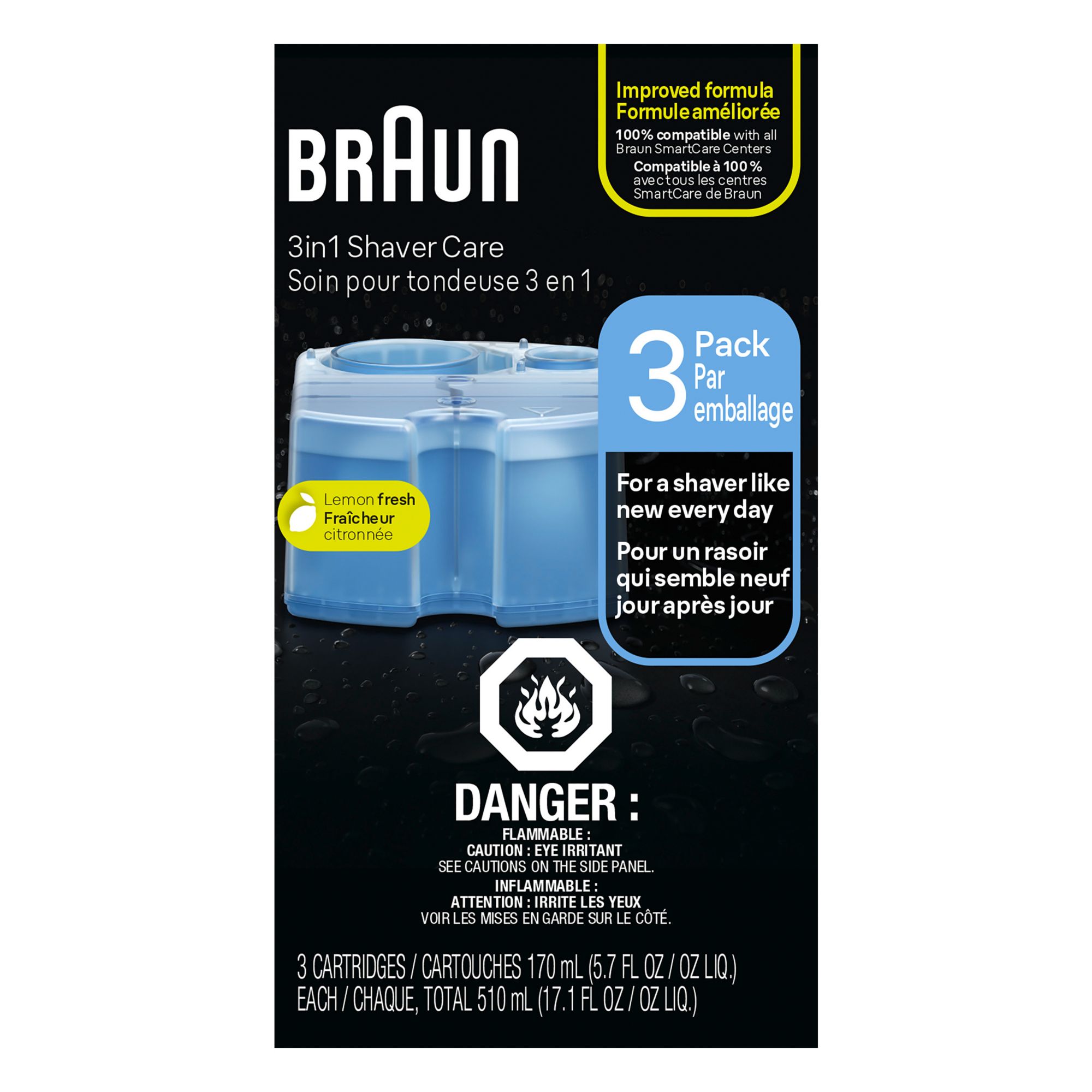 Braun Clean & Renew Cartridges with Lemon Fresh Scent, 3 pk.