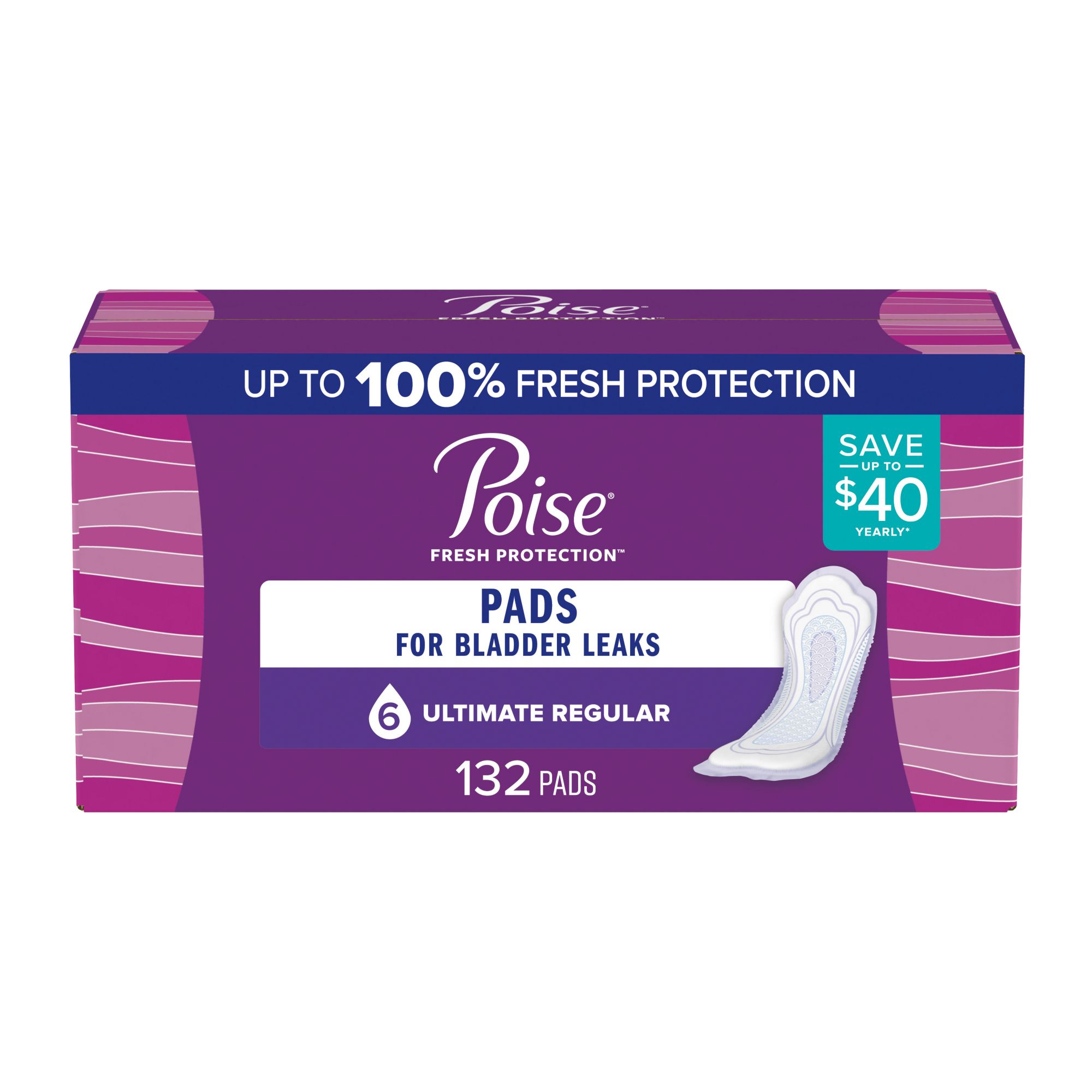 Poise Ultimate Absorbency Incontinence Overnight Pads, 132 ct.