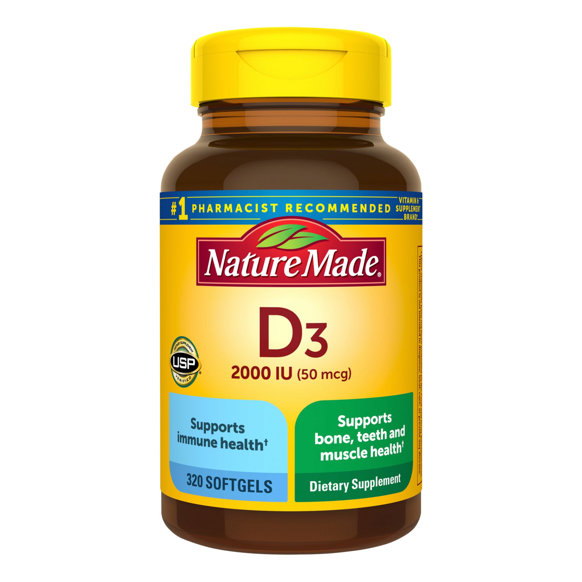 Nature Made Vitamin D3 2000 IU (50 mcg) Softgels, 320 ct.