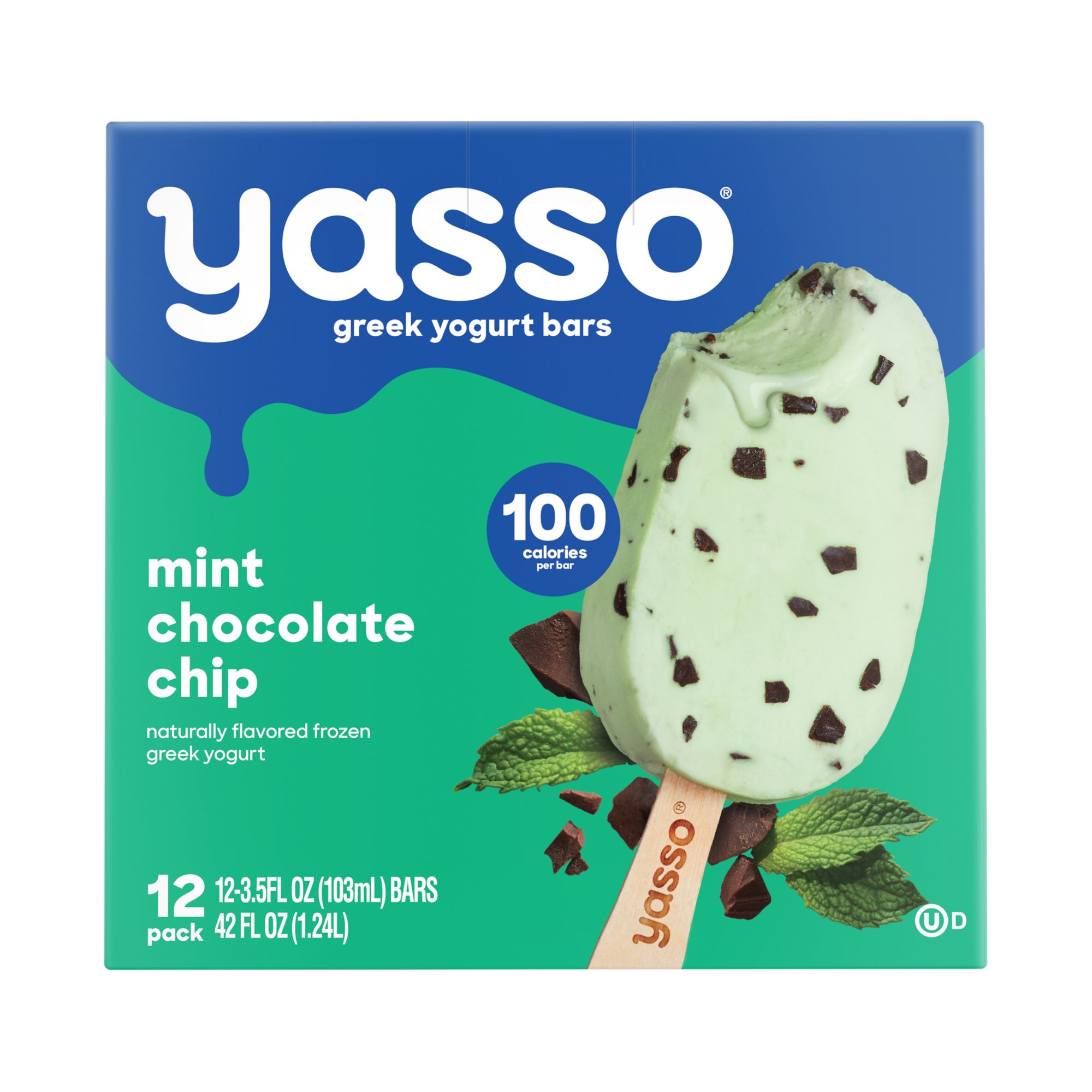 Yasso Mint Chocolate Chip Frozen Greek Yogurt Bars, 12 ct./3.5 oz.