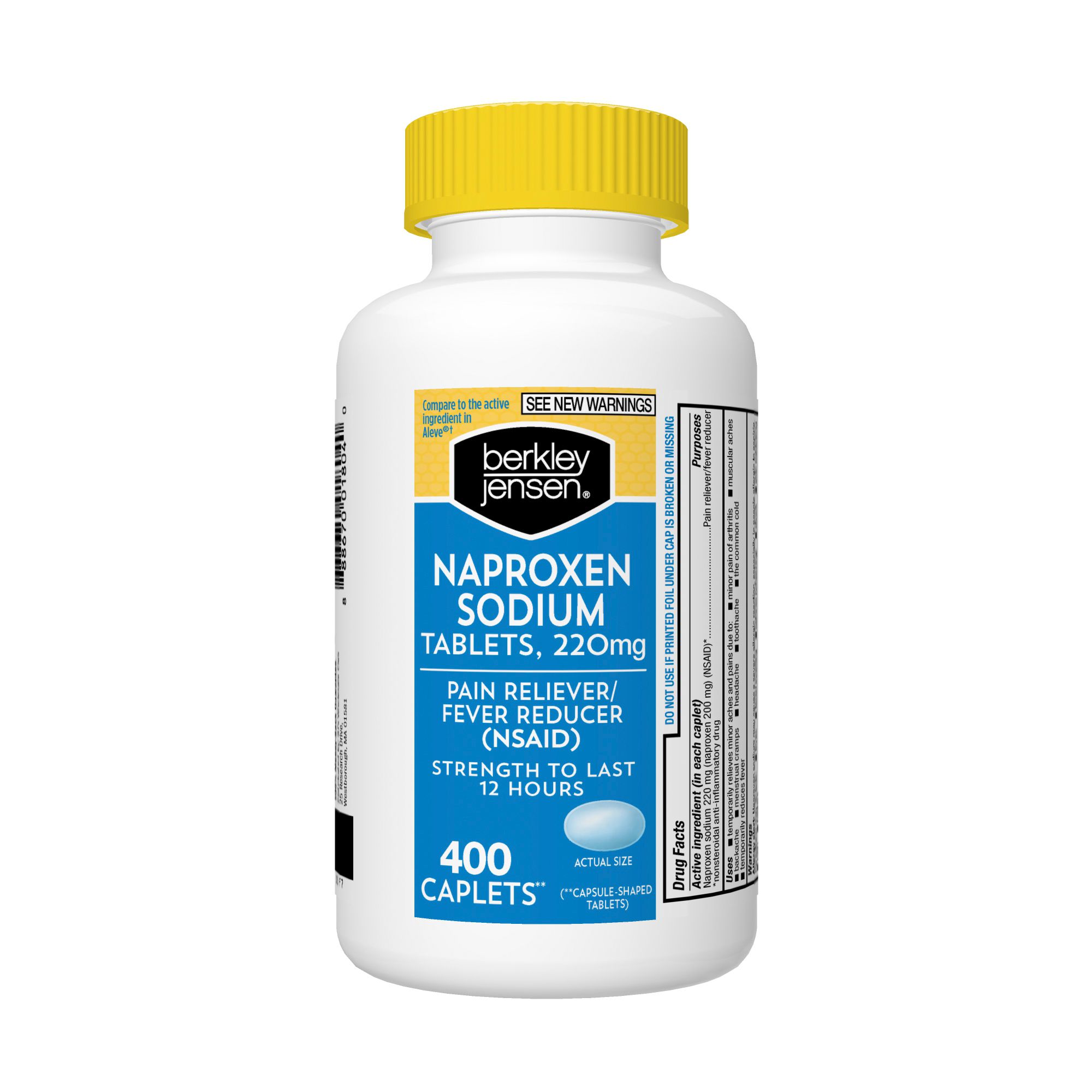 Berkley Jensen Naproxen 220mg Sodium Caplets, 400 ct.