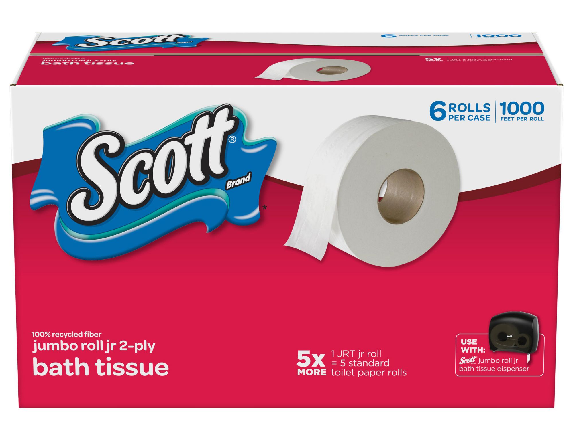 Scott Jumbo Roll 2-Ply Bathroom Tissue, 6 pk.