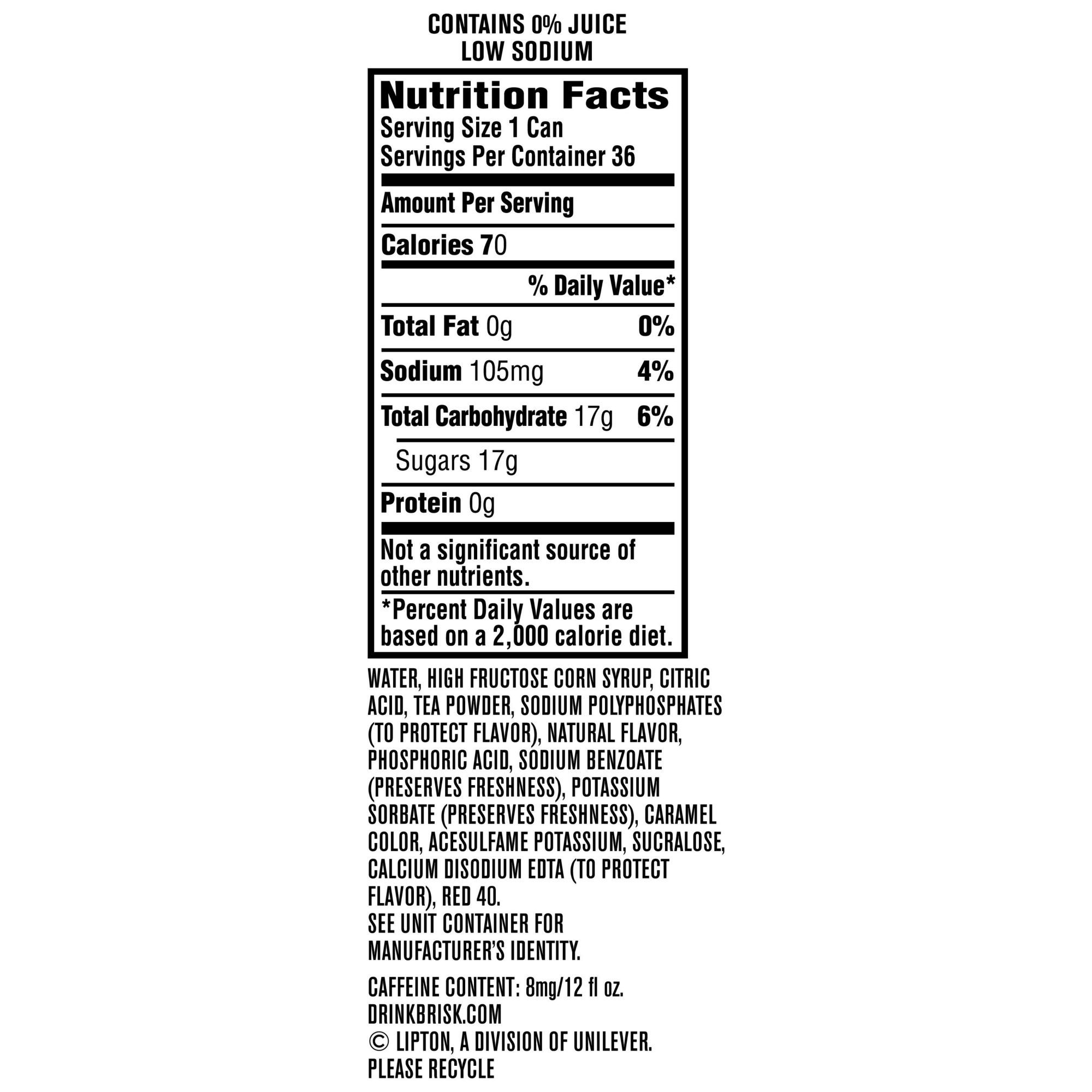 Lipton Iced Tea Bags Nutrition Facts Besto Blog
