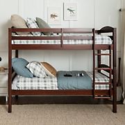 W. Trends Twin-Size Solid Wood Bunk Bed - Espresso