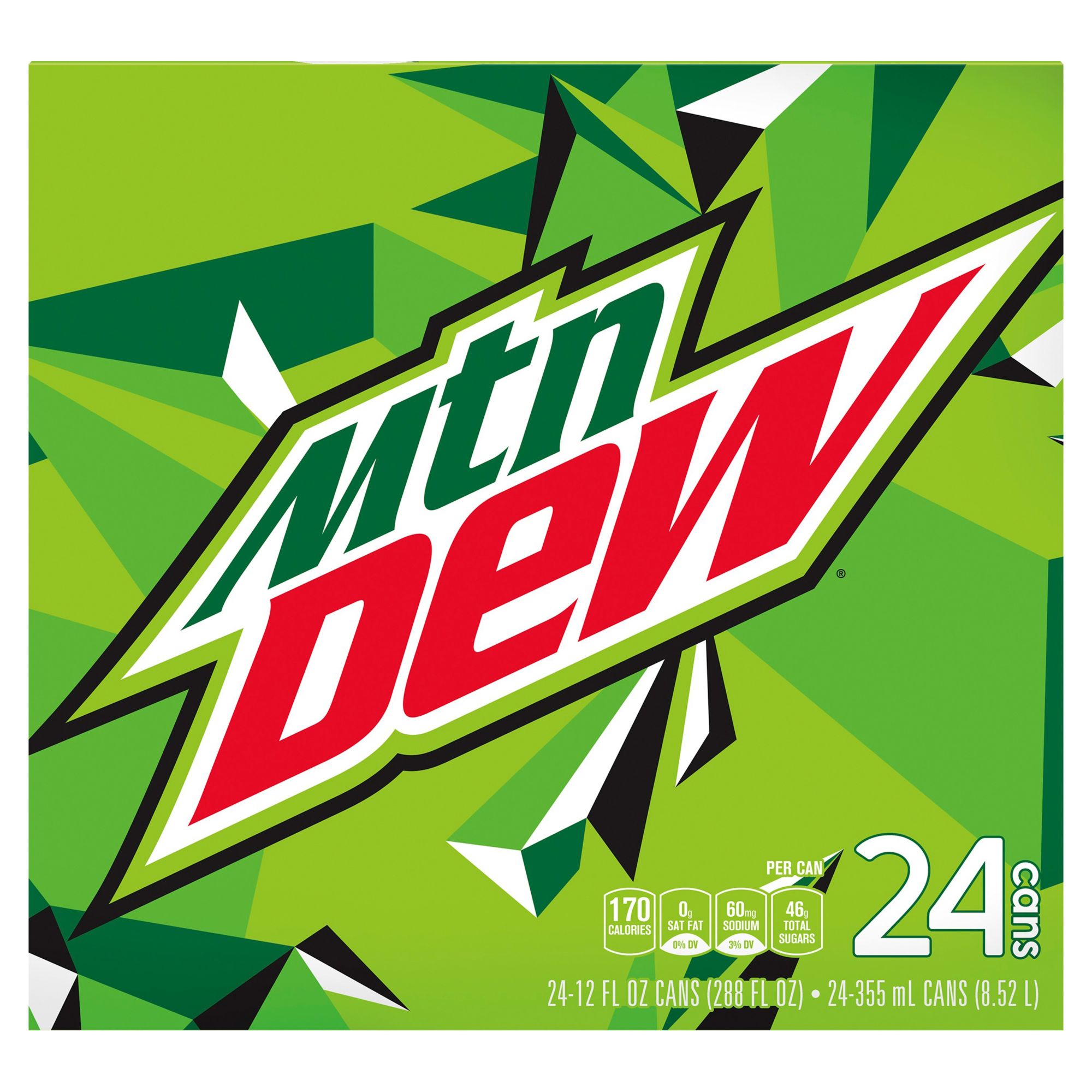 Mountain Dew Soda 24 Pk 12 Oz Cans Bjs Wholesale Club