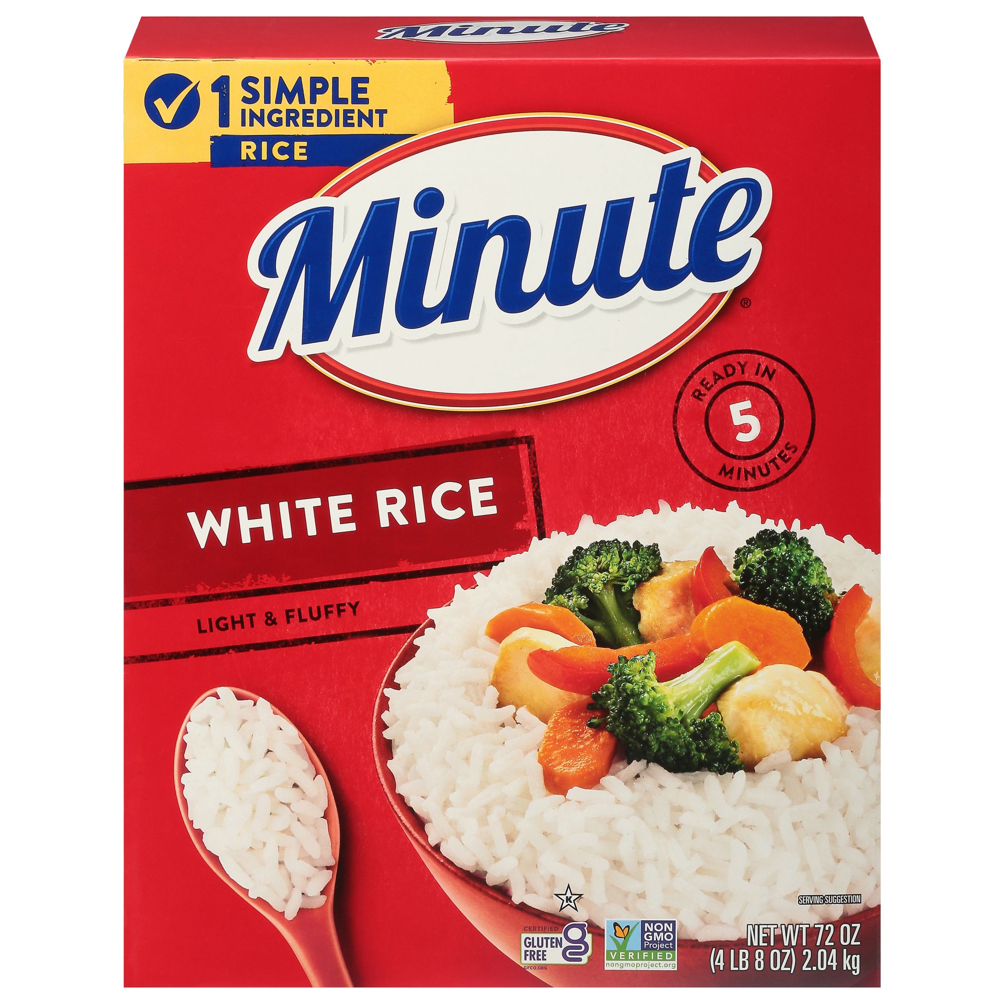 Minute Rice Instant Enriched Long Grain White Rice, 72 oz.