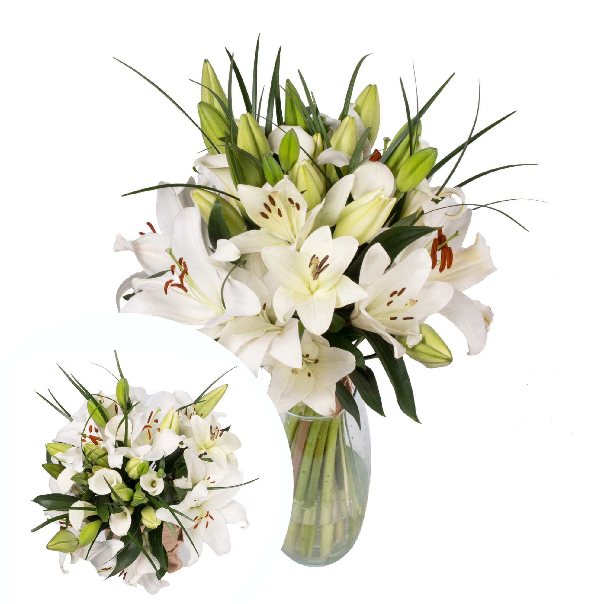 InBloom White Dove Bouquet, 19 Stems