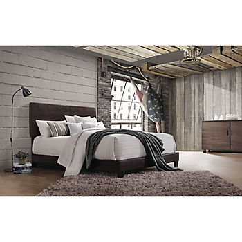 Acme Lien Faux Leather Queen Size Bed, Acme Ireland Queen Faux Leather Bed Black
