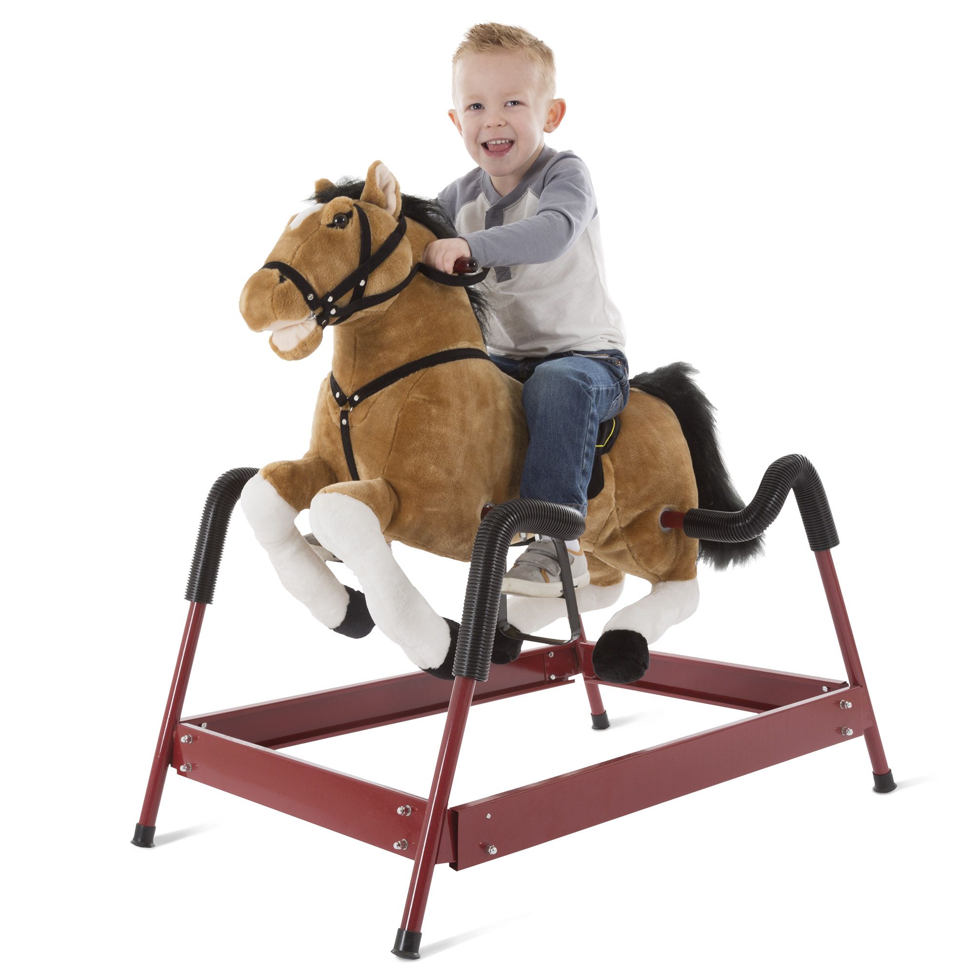 Happy Trails Plush Spring Rocking Horse - Brown