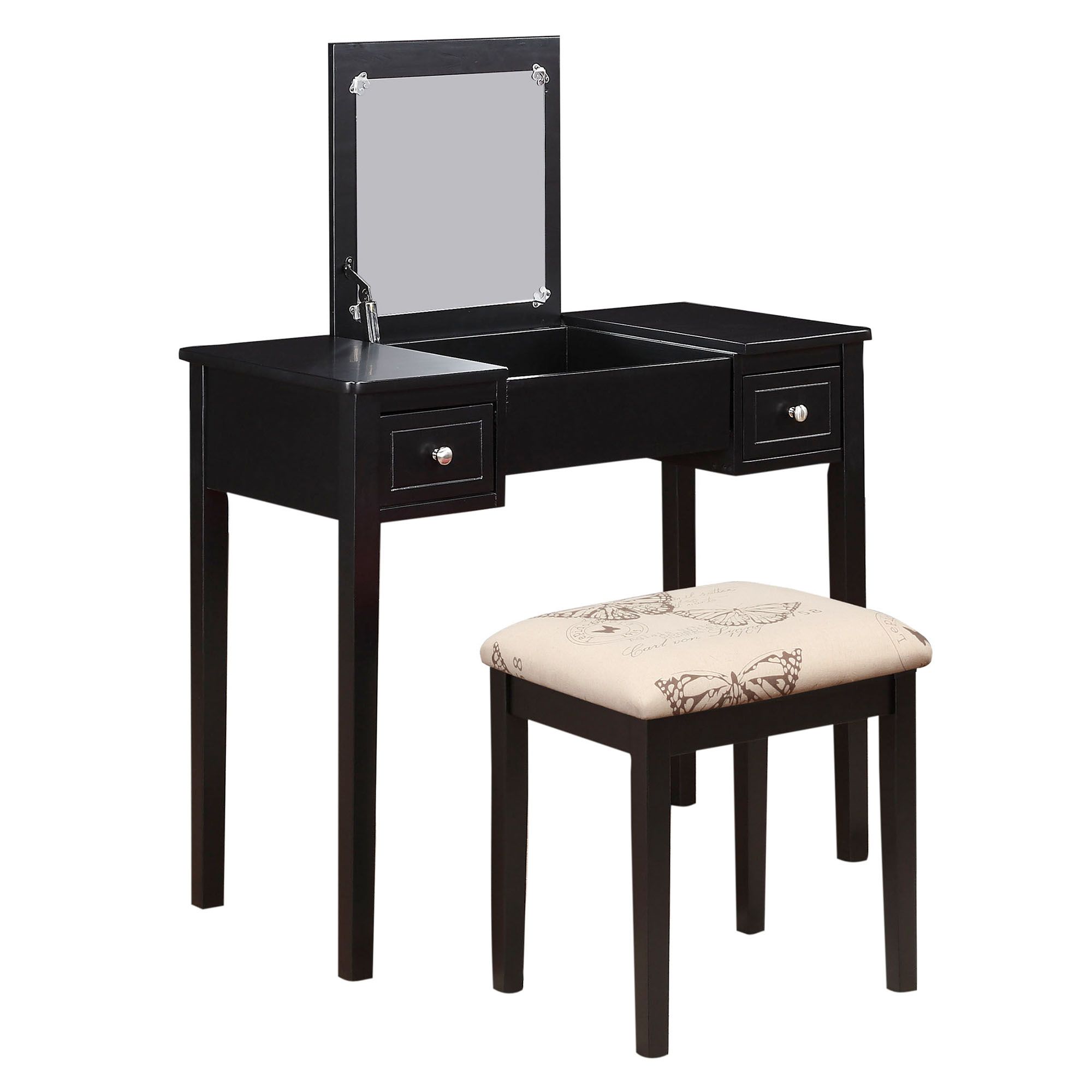 Sasha Vanity and Bench Set - Black