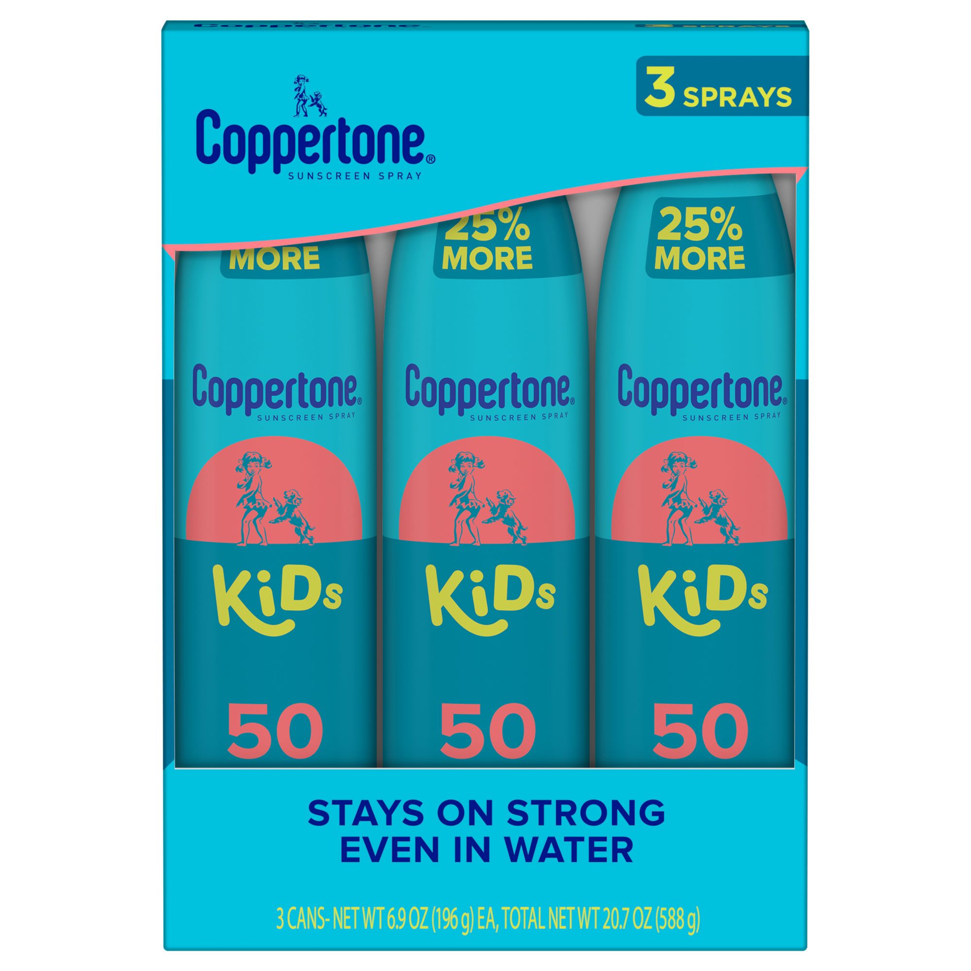 Coppertone Sunscreen Spray for Kids, 3 pk.