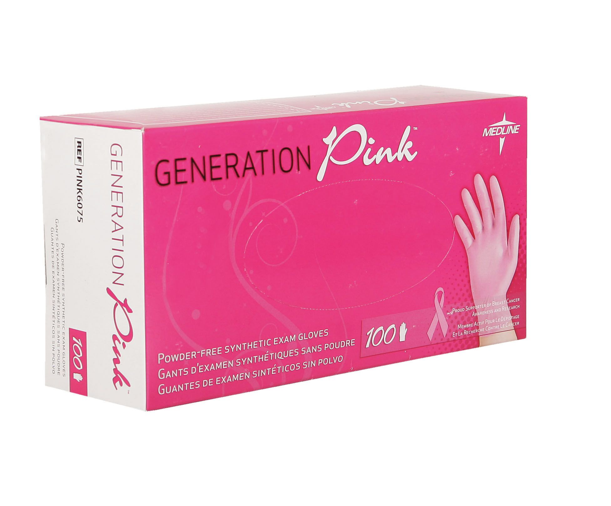 Medline Generation 3g Medium Synthetic Vinyl Exam Gloves 100 Ct Pink Bjs Wholesale Club