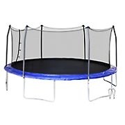 Skywalker Trampolines 17' Oval Trampoline with Enclosure and Wind Stakes - Blue