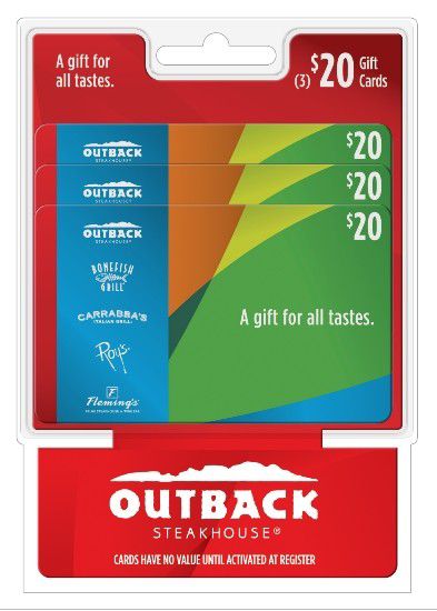 $20 Multipack Outback Steakhouse Gift Card, 3 pk.