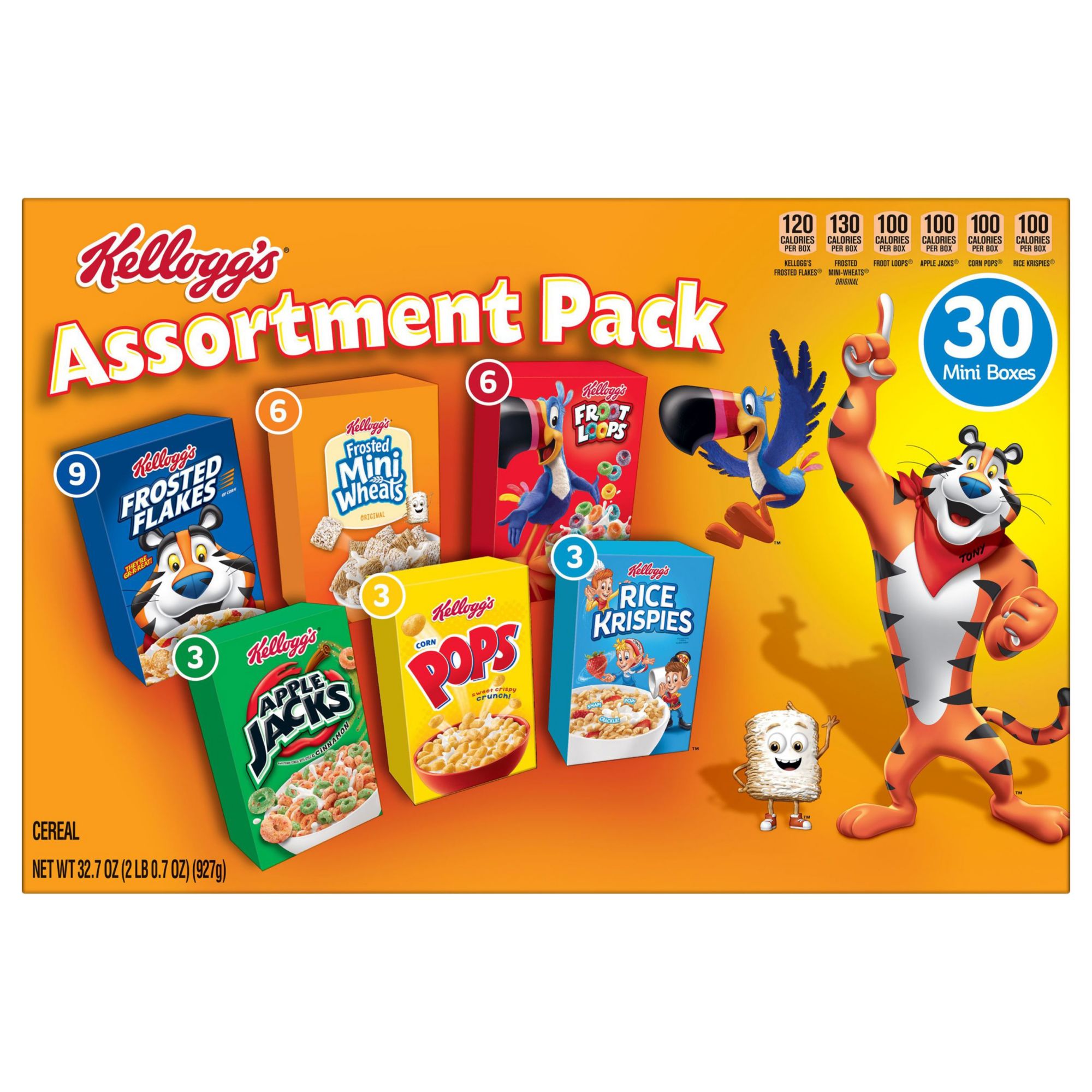 Kellogg's Jumbo Assorted Cereal Variety Pack, 30 pk.