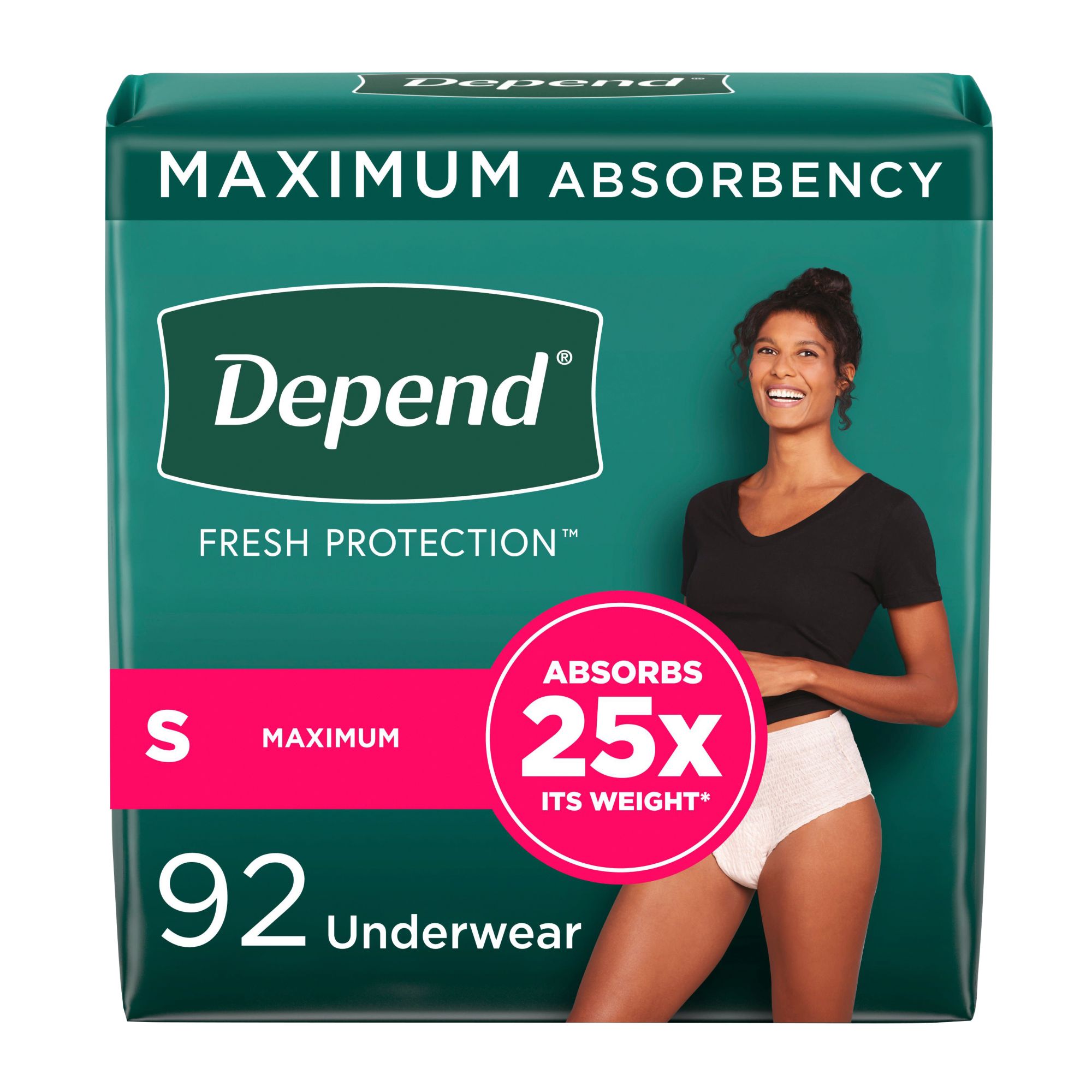 Depend Adult Incontinence Underwear for Women, Large, Blush, 84