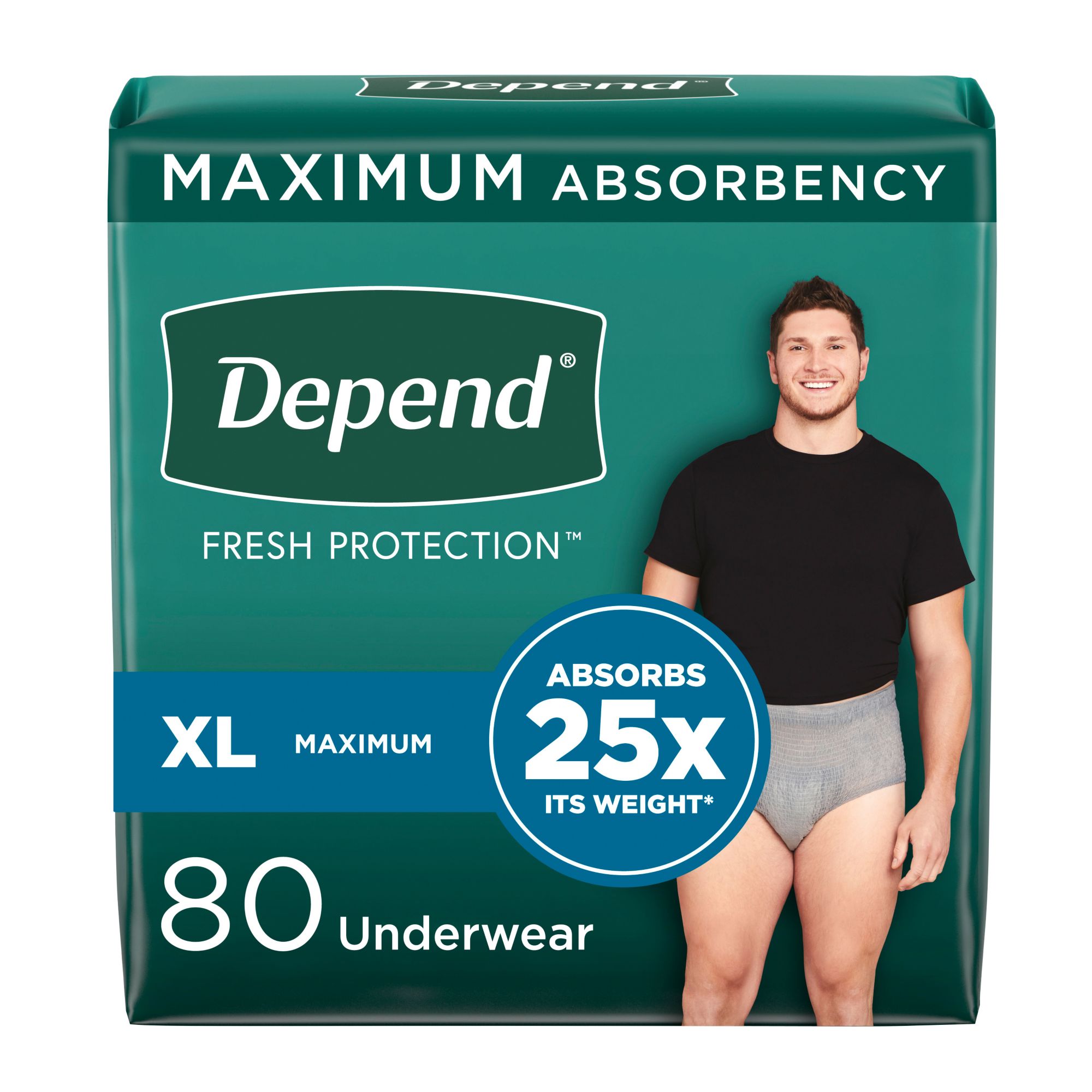 Depend Protection Plus Underwear For Women, XL (80 Count)
