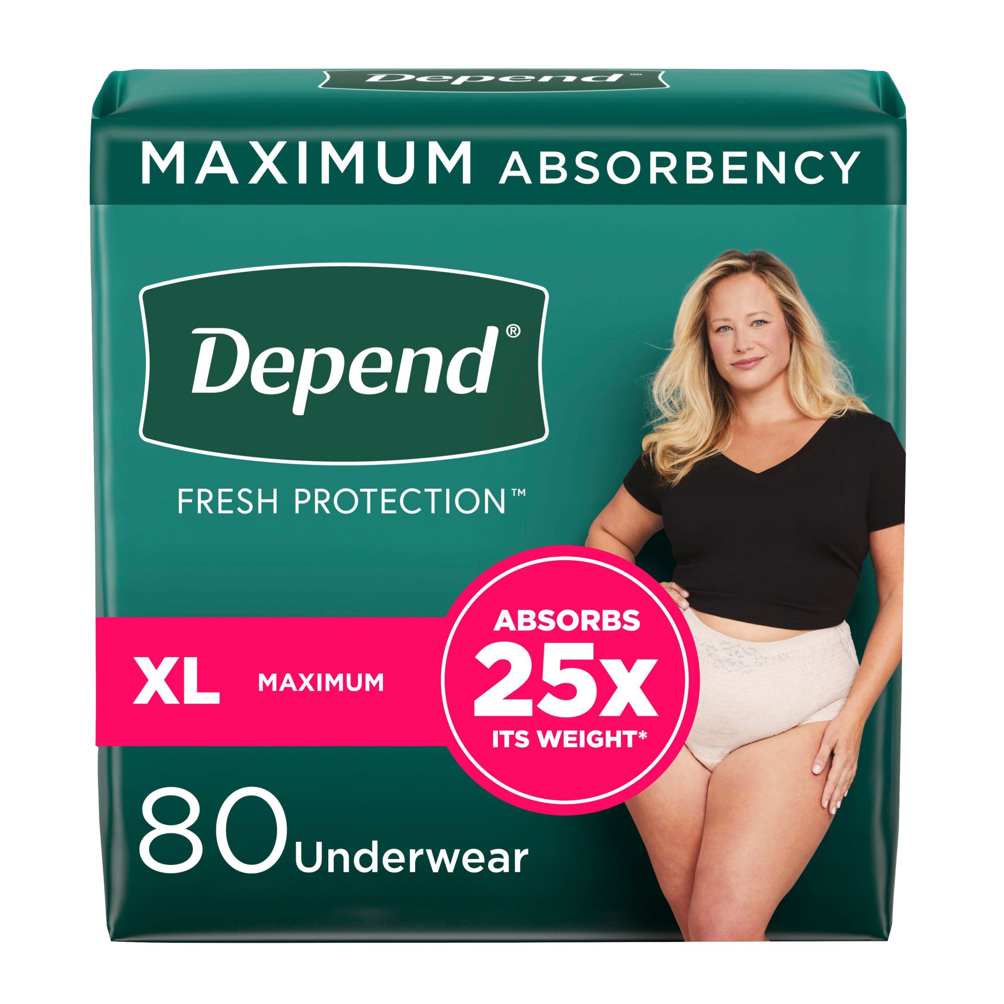 Depend Fit-Flex Women Underwear Size Small Maximum 19 Count Blush