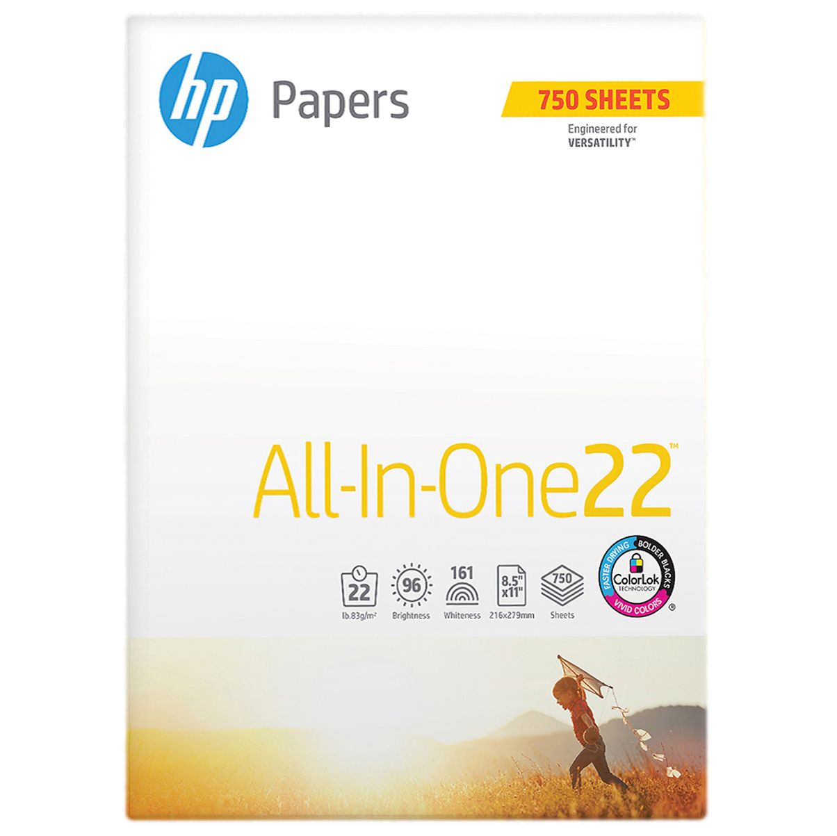 HP Papers | 8.5 x 11 Paper | All In One 22 lb | 1 Mega Ream - 750 Sheets |  96 Bright | Made in USA - FSC Certified | 207750R