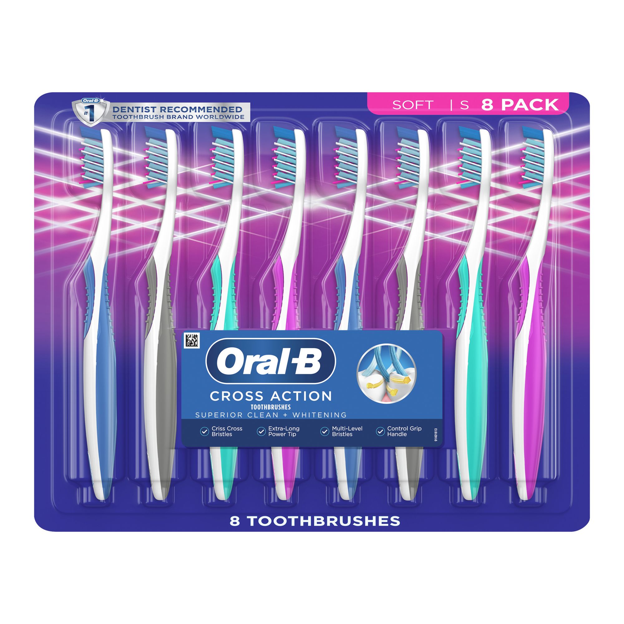 Oral-B Cross Action Manual Toothbrushes, 8 pk.