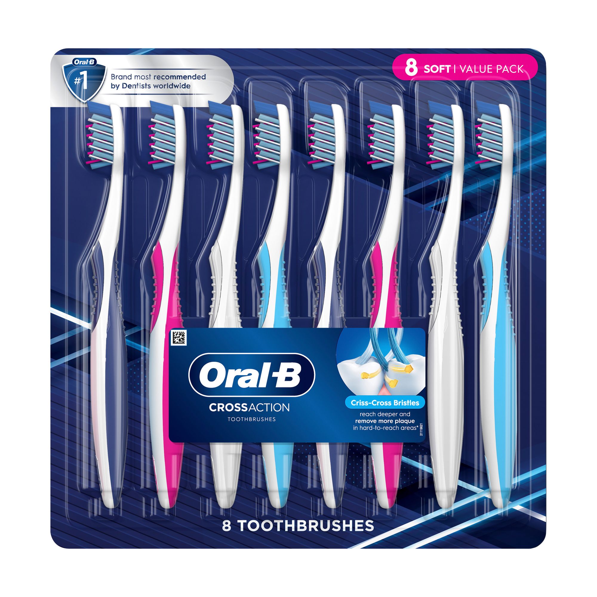 Oral-B Cross Action Manual Toothbrushes, 8 pk.