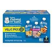 Gerber Baby Food Pouches, Natural for Toddler 12+ months, Fruit & Veggie Favorites Value Pack, 3.5 oz (Pack of 12)