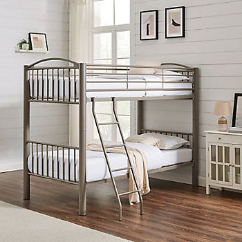 Adler Twin Over Bunk Bed Pewter, Bj S Twin Bunk Bed Review