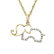 .10 ct. t.w. Diamond Elephant Necklace in 14k Yellow Gold