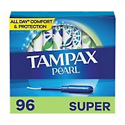 Tampax Pearl Super Unscented Tampons, 96 ct.