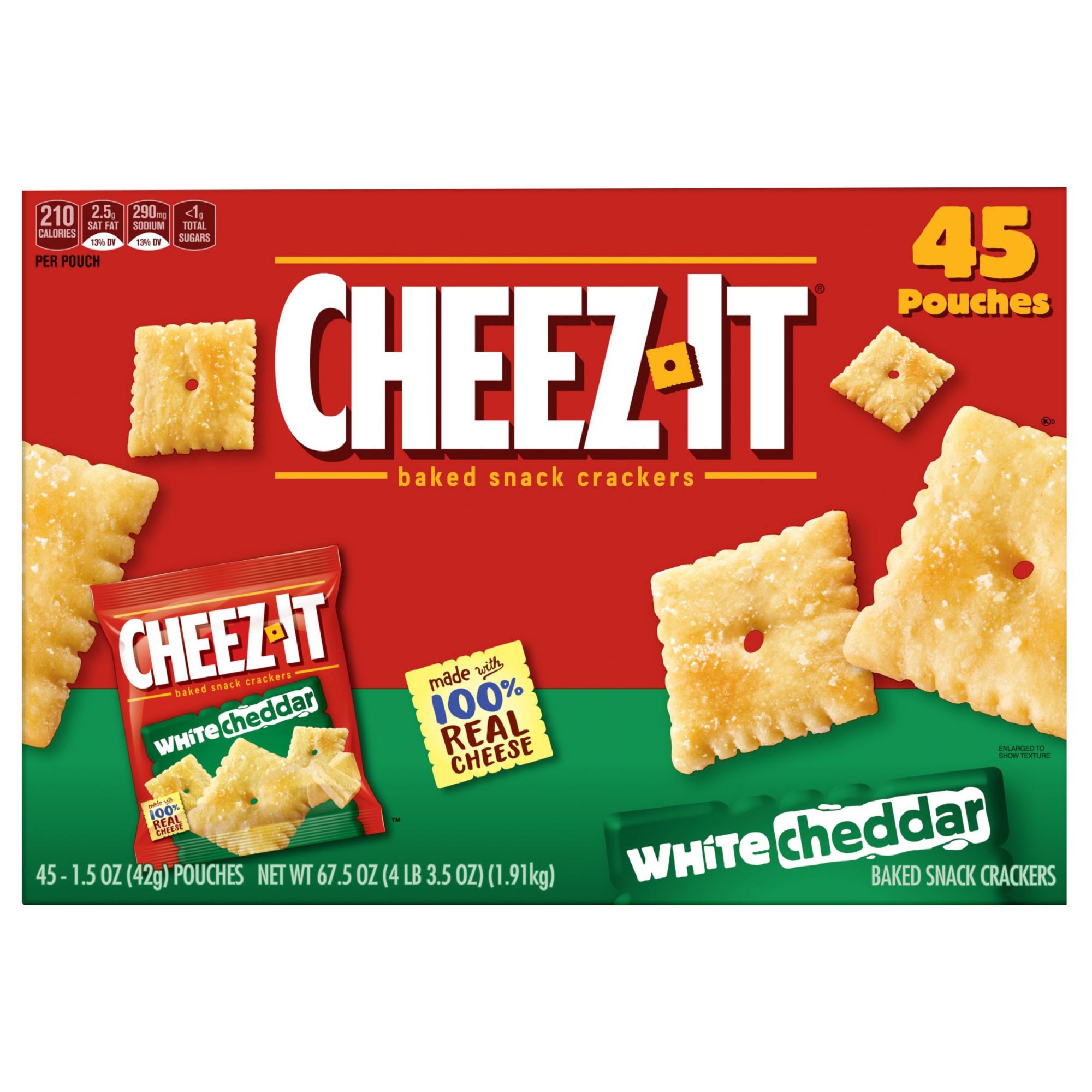 Cheez-It White Cheddar Baked Snack Packs, 45 pk
