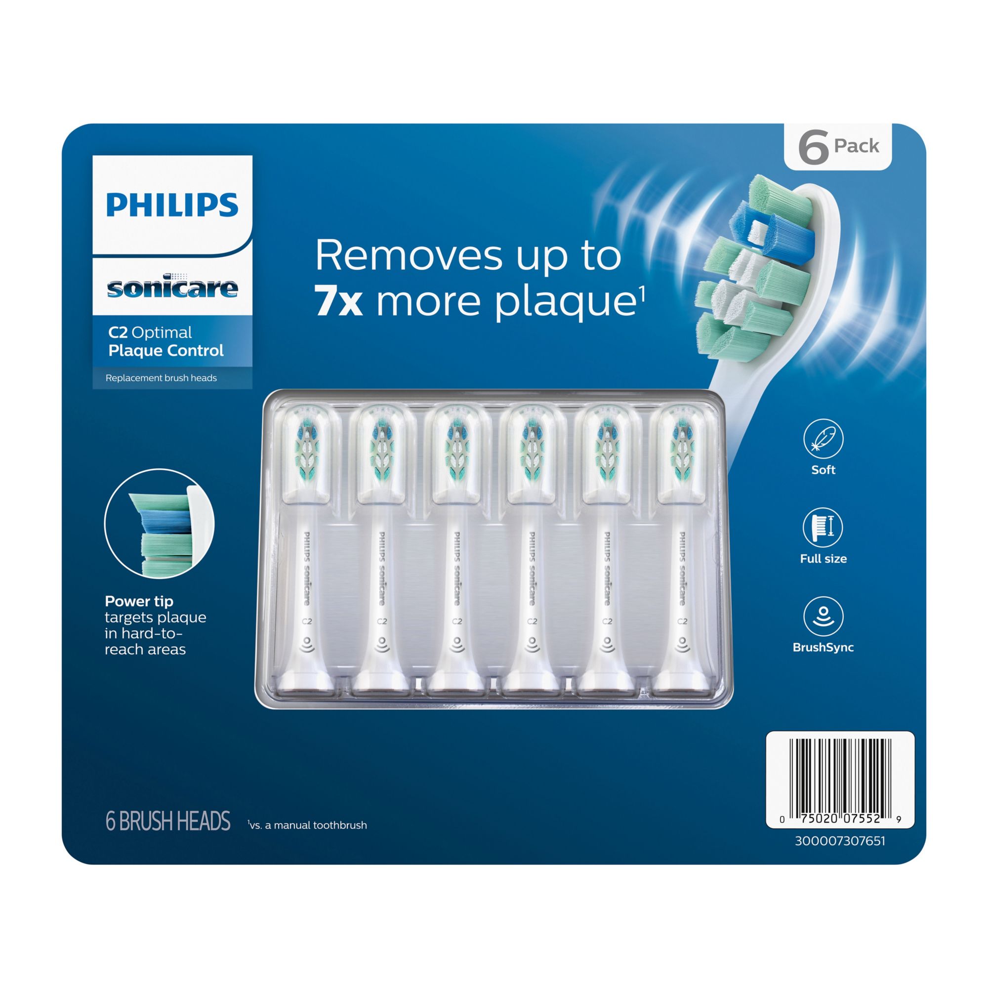 Philips Sonicare Premium Plaque Control, Replacement Electric Toothbrush  Heads, Soft Bristle, 8-count