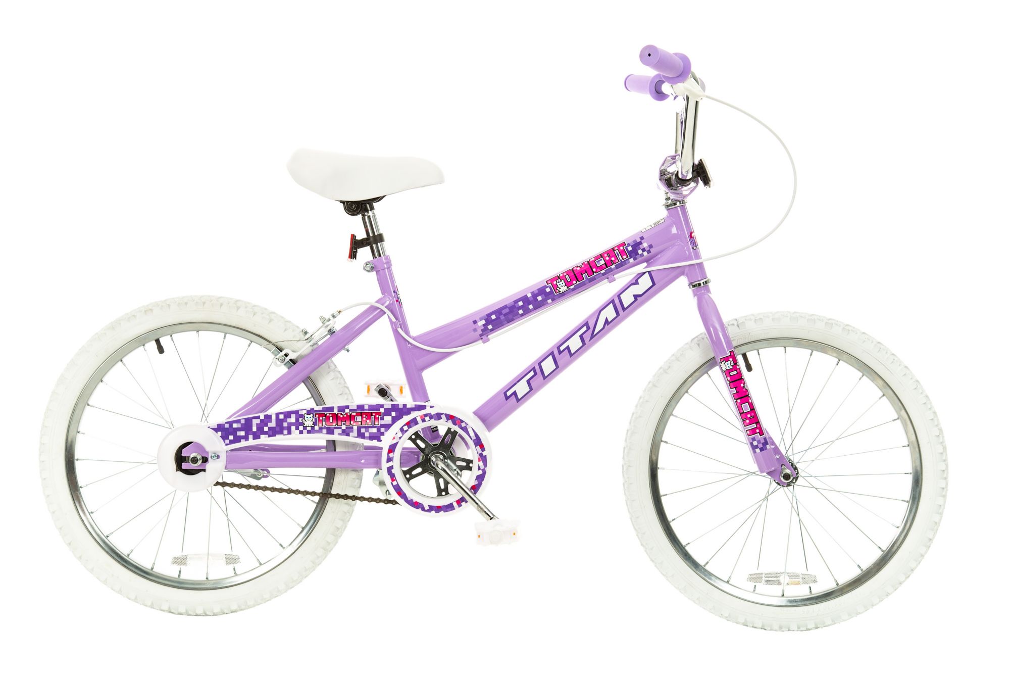 Titan Tomcat 20&quot; Girl's BMX Bike with Pads - Lavender