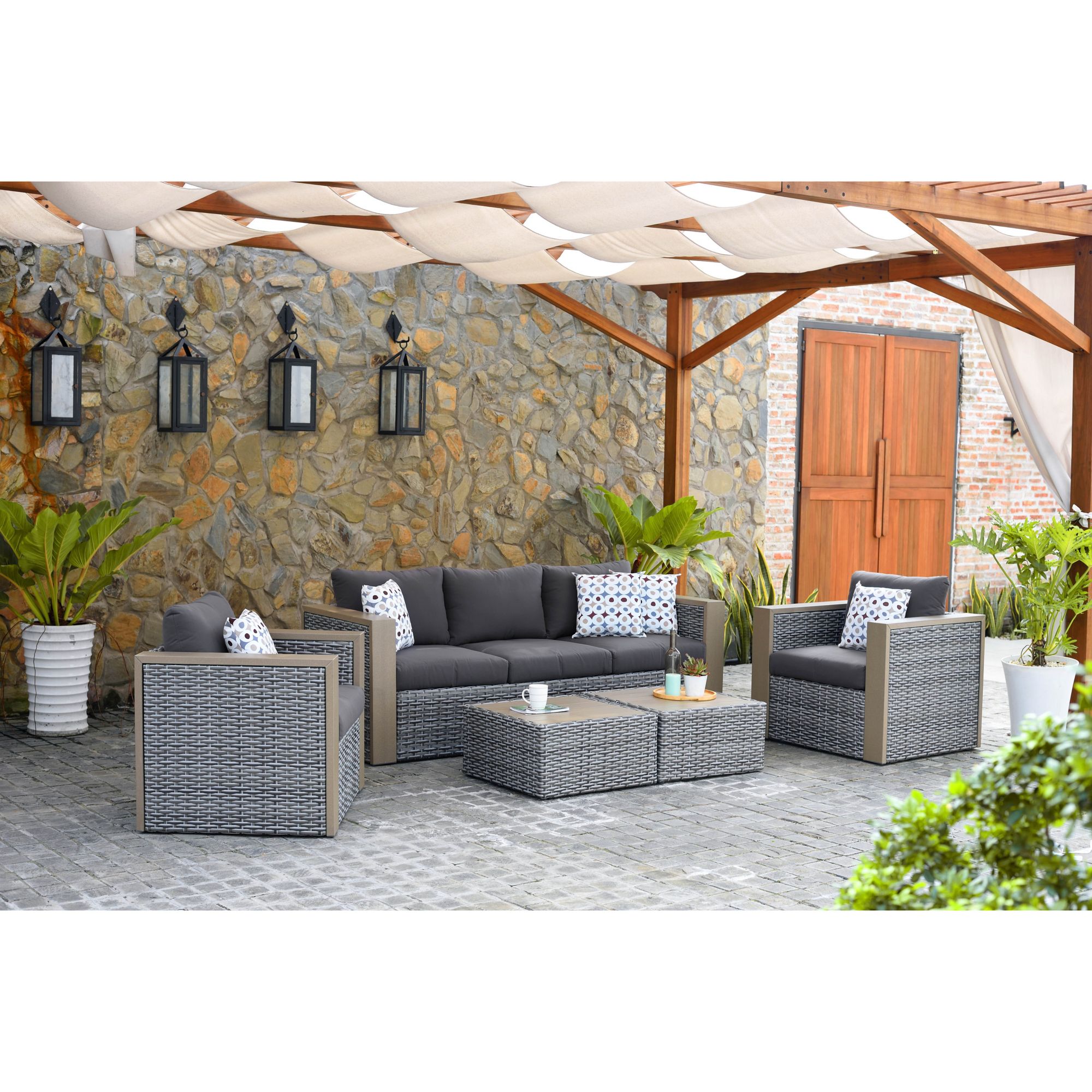 Atlantic Mumbai 5-Pc. Patio Set - Gray