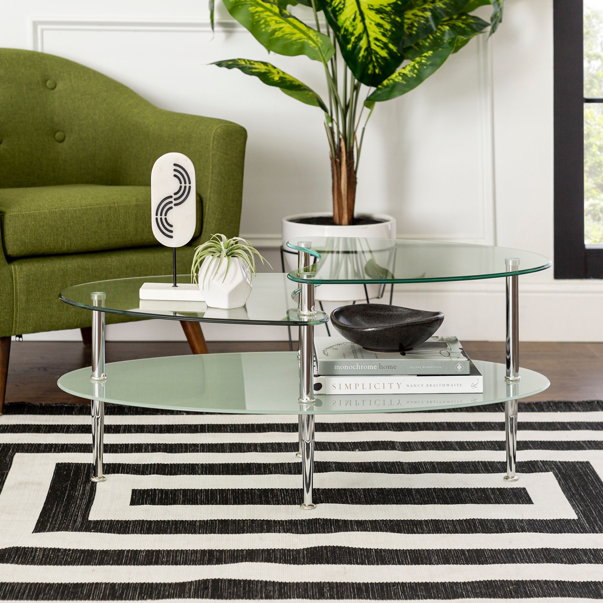 W. Trends Multi Upper Level Glass Wave Coffee Table - Chrome - Bjs  Wholesale Club