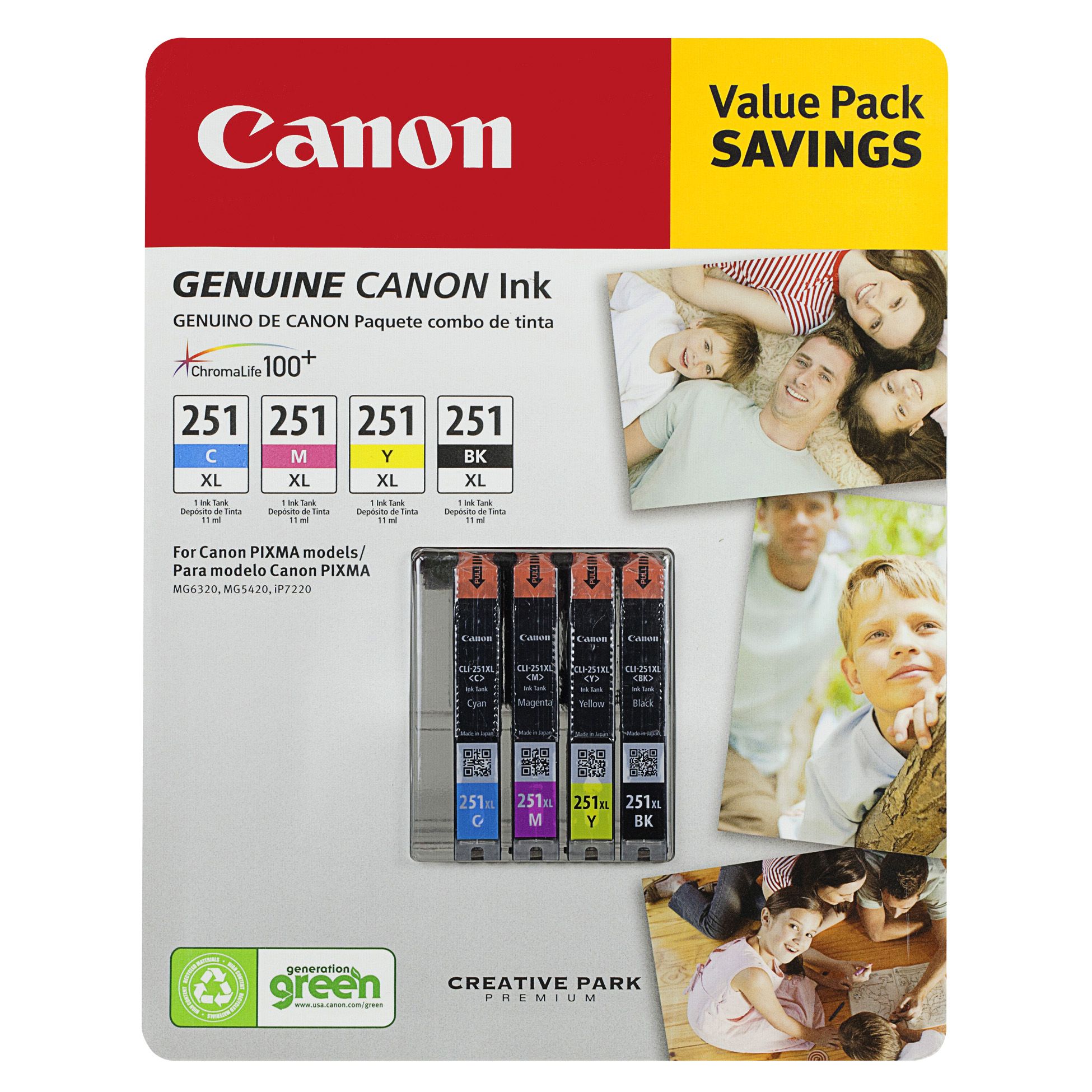 Canon CLI-251XL Combo Ink Cartridges, 4 Pack