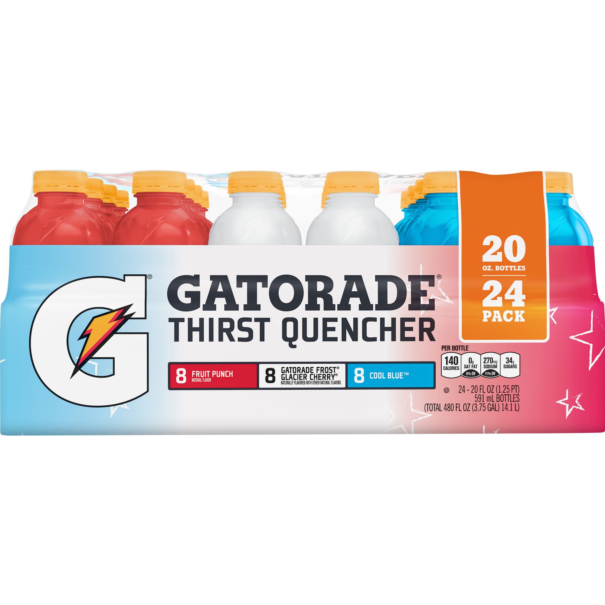 Gatorade Red White And Blue Variety Pack 24 Pk 20 Fl Oz Bjs