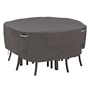 Classic Accessories Ravenna Large Round Patio Table and Chair Set Cover - Dark Taupe/Mushroom/Espresso