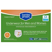 Berkley Jensen Unisex Incontinence Underwear with Maximum Absorbency, Size XL, 64 ct.