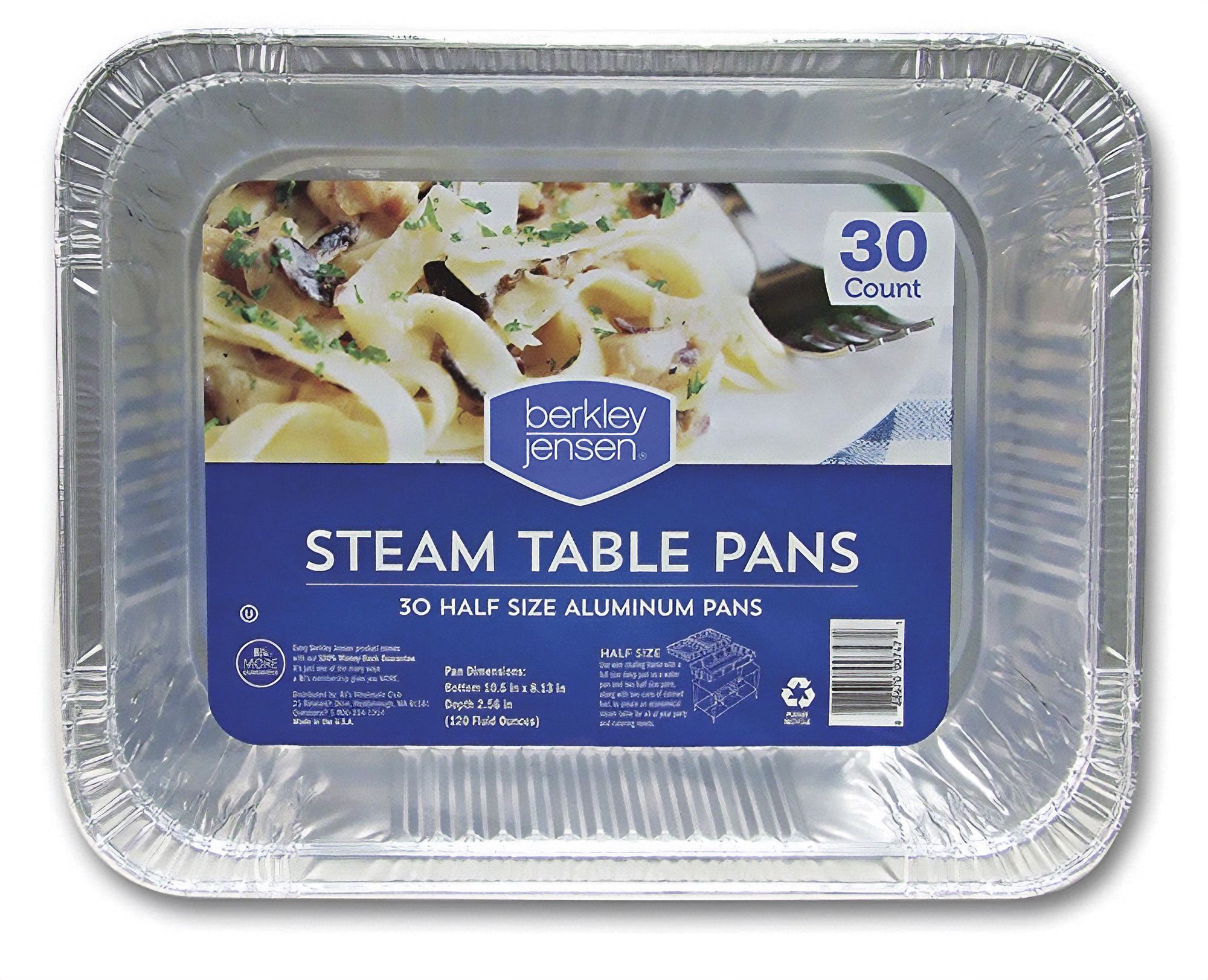 Berkley Jensen Half-Size Steam Table Pans, 30 ct.