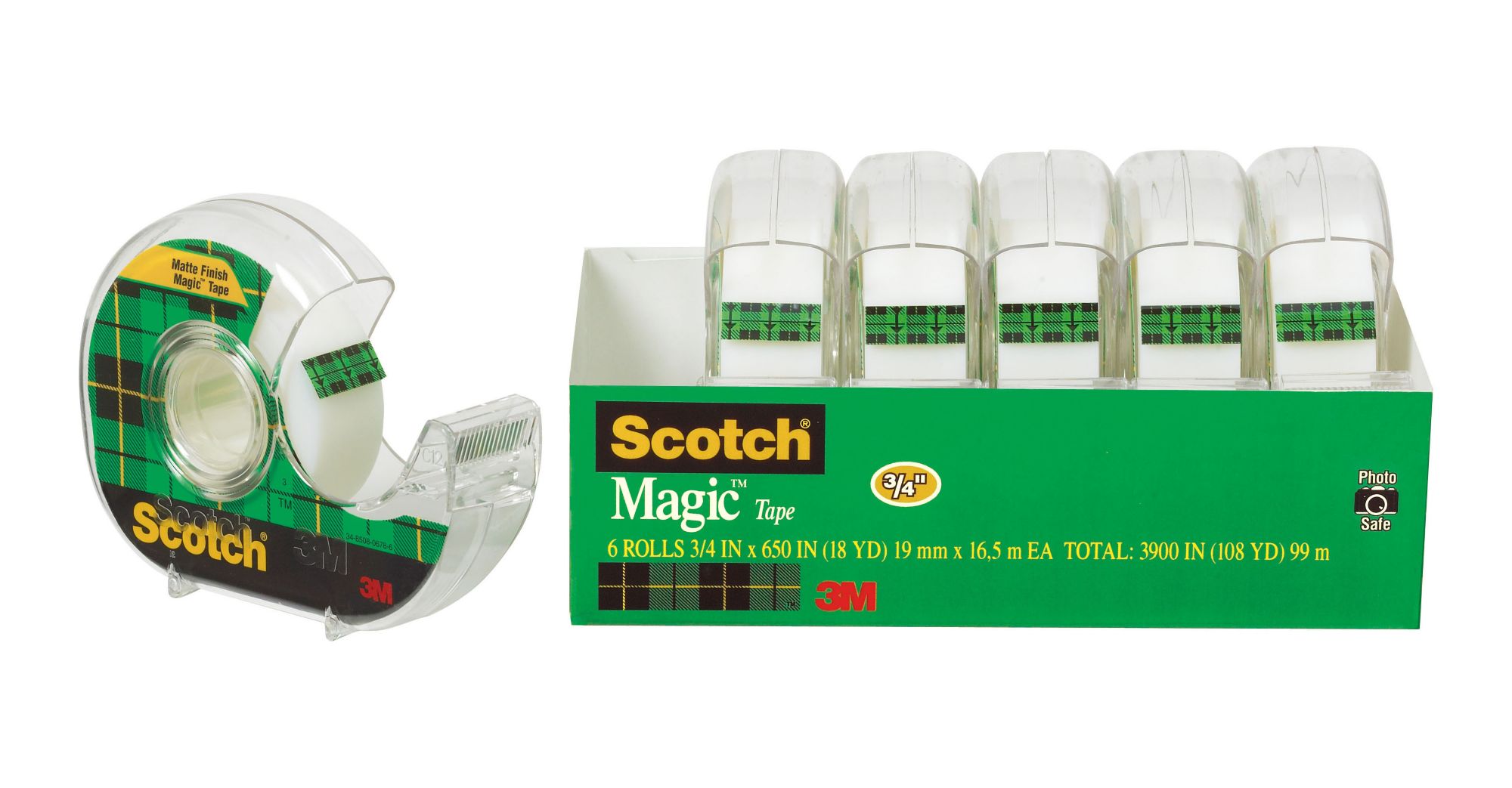 Scotch MT6 Magic Tape with Reusable Dispenser