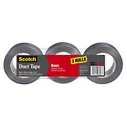 Scotch Basic Duct Tape with 1 19/50&quot; Core, 1 19/50&quot; x 1,980&quot;, 3 pk. - Silver