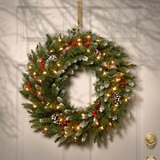 National Tree Company 24&quot; Pre-Lit and Decorated Artificial Wreath - Clear