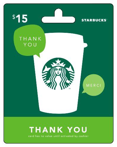 $15 Starbucks Gift Card - Thank You