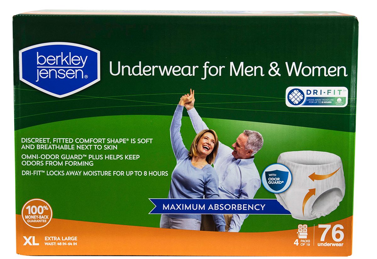 Berkley Jensen Men's Incontinence Brief's, XL, 76 ct.