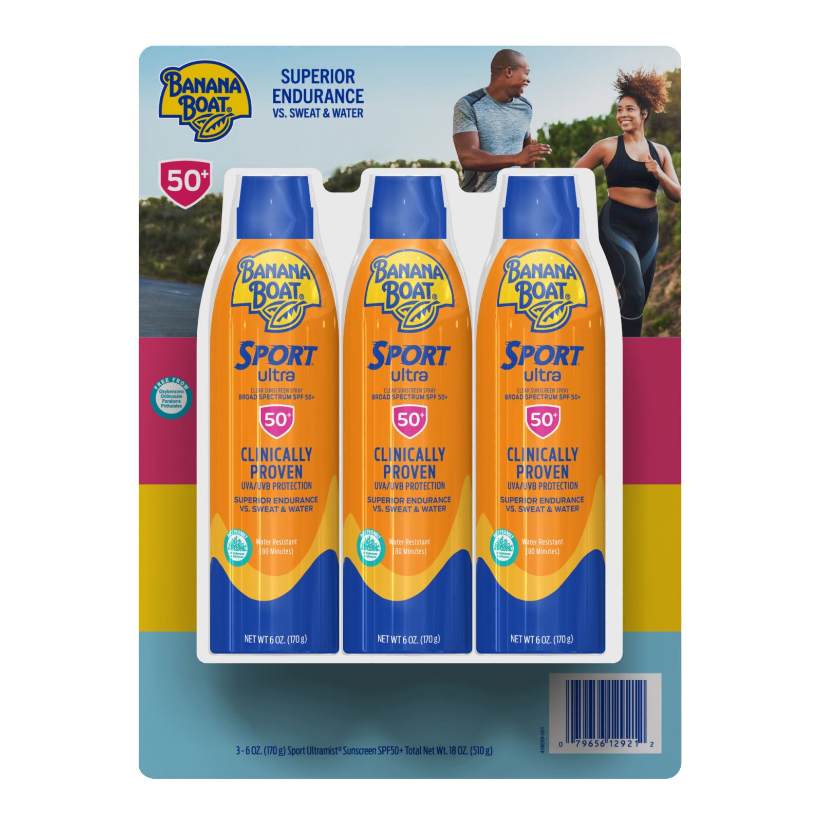 Banana Boat Sport SPF 50 C-Spray, 3 pk./6 oz.