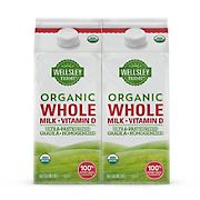 Wellsley Farms Organic Whole Milk, 2 pk./64 oz.