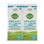 Wellsley Farms Organic 1% Low-Fat Milk, 2 pk./64 oz.
