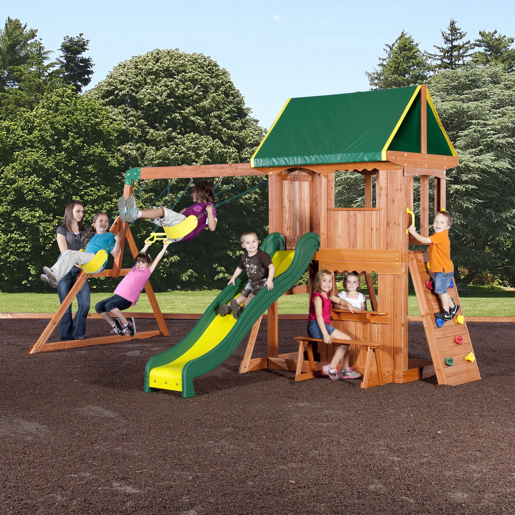 wooden playground set